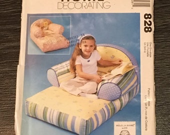McCall's Home Decorating 828, Kids' Chaise Lounge  Sewing Pattern