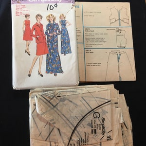 Simplicity 6559, Size 18 & 20 Misses and Womens Dress in Two Lengths and Jacket, Vintage Sewing Pattern from 1974. afbeelding 3