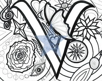 V Colouring Page