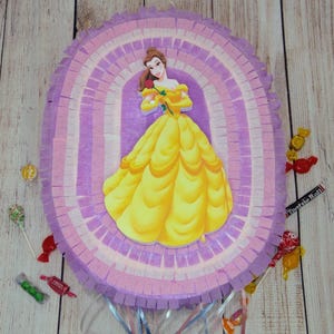 Belle Pinata / Birthday party pinata / Custom Character / Custom Theme / custom pinata / custom order / movie pinatas /string pinata