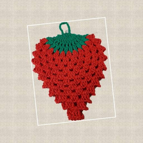 Strawberry Potholder /Trivet Crochet Pattern Digital Download