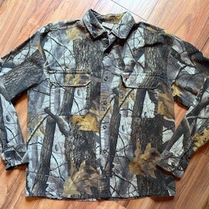 VTG Woolrich Realtree Hardwoods Camo Langarm Chamois Flanell Herren Hemd MED