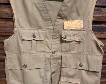 Vintage jacht vliegvissen vest SafTBak kleding waterafstotend heren groot? EUC