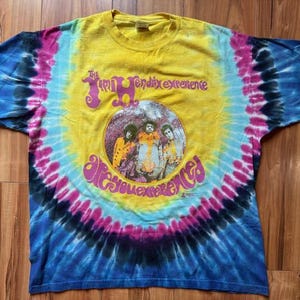 Vintage XXL Tie Dye T-Shirt Jimi Hendrix Experience Are You Experted Zion