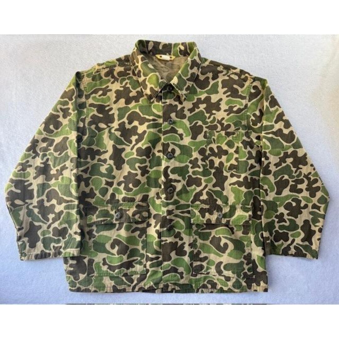 Vintage 70s Ranger Camouflage Camo Duck Hunt Hunting Button Canvas ...