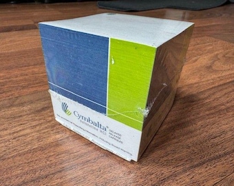 Nuevo bloc de notas Cymbalta vintage, papel cúbico, representante farmacéutico.