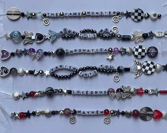 lady gaga inspired beaded friendship bracelets mayhem ball tour concert