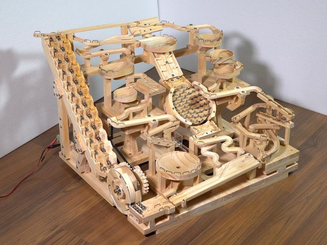 Wooden Marble Run Kit: 3D Mechanical Puzzle, DIY S4 Stair Mechanism - Etsy