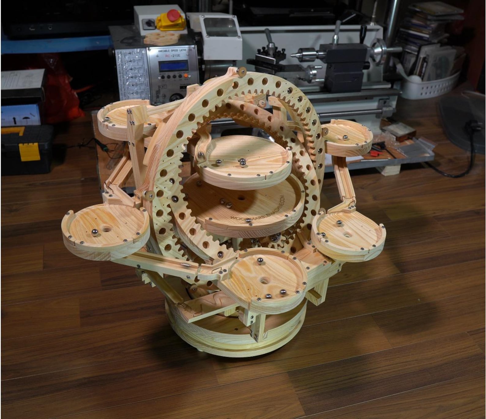 Wooden Marble Machine: the Planet Kinetic Art DIY Kit - Etsy