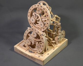 3D Wooden Marble Run Puzzle: DIY Mechanical Toy Kit for Adults & Kids