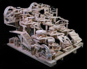 Wooden Marble Run Kit: 3D Mechanical Puzzle, DIY Decor