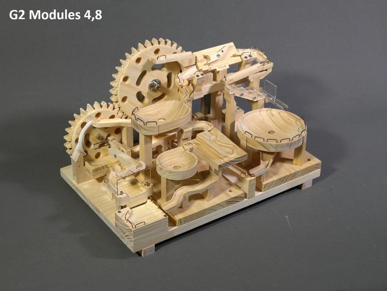 Wooden Marble Run Kit: 3D Mechanical Puzzle, DIY Double Gears Lift - Etsy