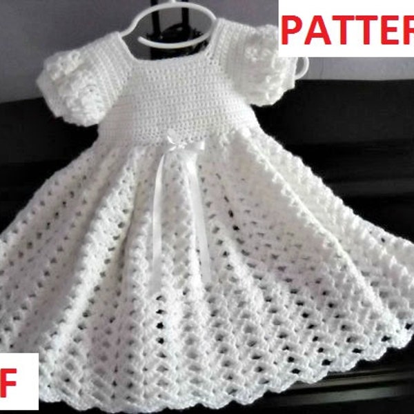 Crochet Pattern: Infant Baptism, Blessing, Christening Dress Gown Instant Download GC107