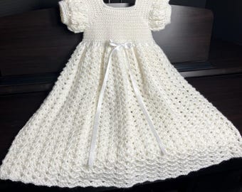 Infant Baptism Blessing Christening Dress, crochet 0-3 months