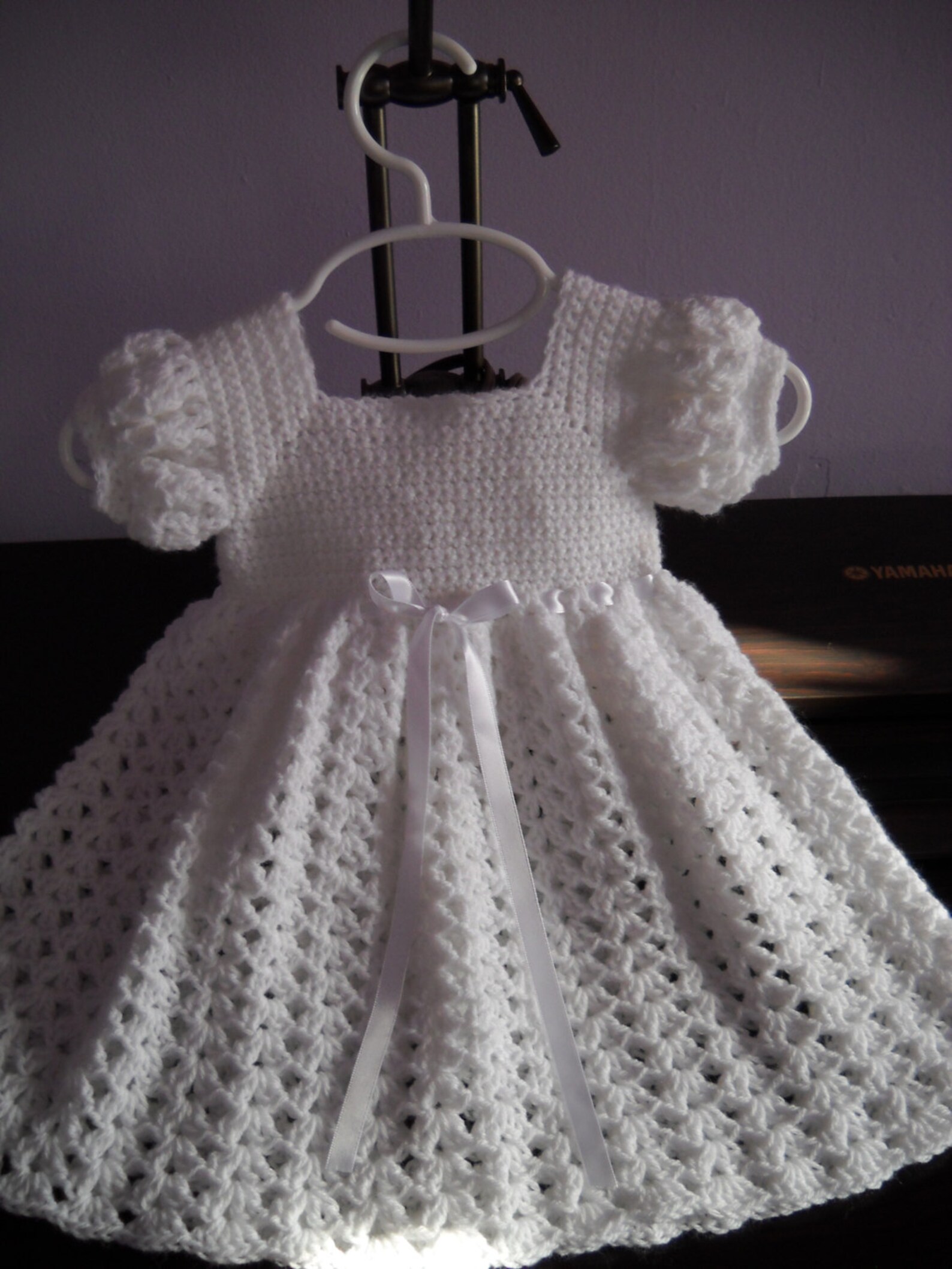 Crochet White Baby Dress Infant Baptism Christening Dress Etsy