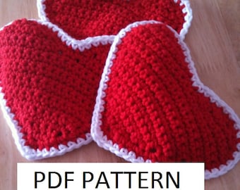 Crochet Heart Cloth Pattern Instant Download