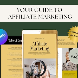 Affiliate Marketing 101 Workbook with MRR PLR Canva Editable Guide to Online Income for Beginners and Digital Sellers