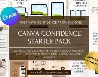 Canva Confidence Starter Pack | 25 Social Templates, 9 Product Mockups, ChatGPT Mini-Guide + ManyChat Quick-Start