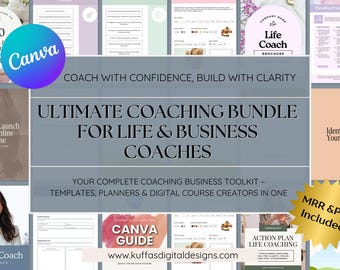 Ultimate Coaching Business Bundle – Course Creator, Planners, Workbooks & Canva Templates for Coaches