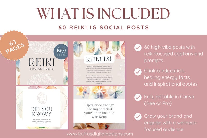 Wellness Coach Canva Template Bundle: Yoga, Reiki, Social Media - Etsy