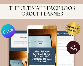 Facebook-groepsplanner met canva-sjabloon voor 100 verkoopvragen voor coaches en ondernemers