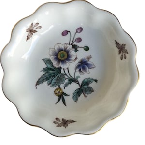 Trinket Dish Vintage Wedgwood Anemone Susie Cooper Design Fine Bone China Round Bowl English Porcelain Collectible Floral Vanity Tableware