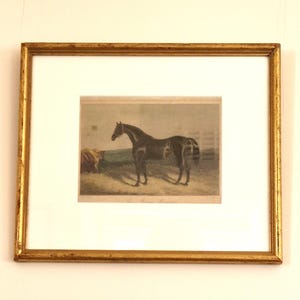 Lámina ecuestre enmarcada del Primer Ministro E Corbet E Hacker Arte deportivo vintage Cuadro de caballo de establo