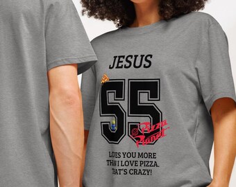 Jesus Loves You PNG – Funny Space Pizza Design for Download