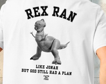 Rex Ran Like Jonah PNG | Faith Over Fear | Christian Dinosaur Design | Digital Download