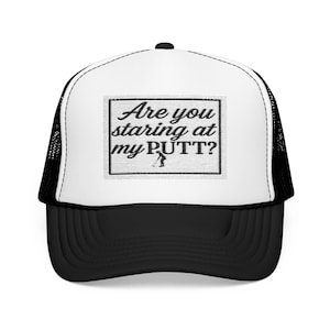 Golfing hat with funny saying of Are you staring at my Putt