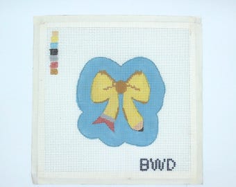 Handgemalte Nadelspitze auf Leinwand / Bogen Bleistift auf 13 Mesh, 4x4" Design
