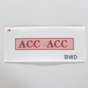 Custom Monogram Needlepoint Canvas – Hand Painted Bookmark or Key Fob (1.25"x7")