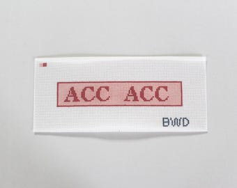 Custom Monogram Needlepoint Canvas – Hand Painted Bookmark or Key Fob (1.25"x7")