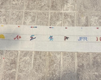 Custom Handpainted Needlepoint Life Belt Canvas – 18 Mesh, Personalized for Men