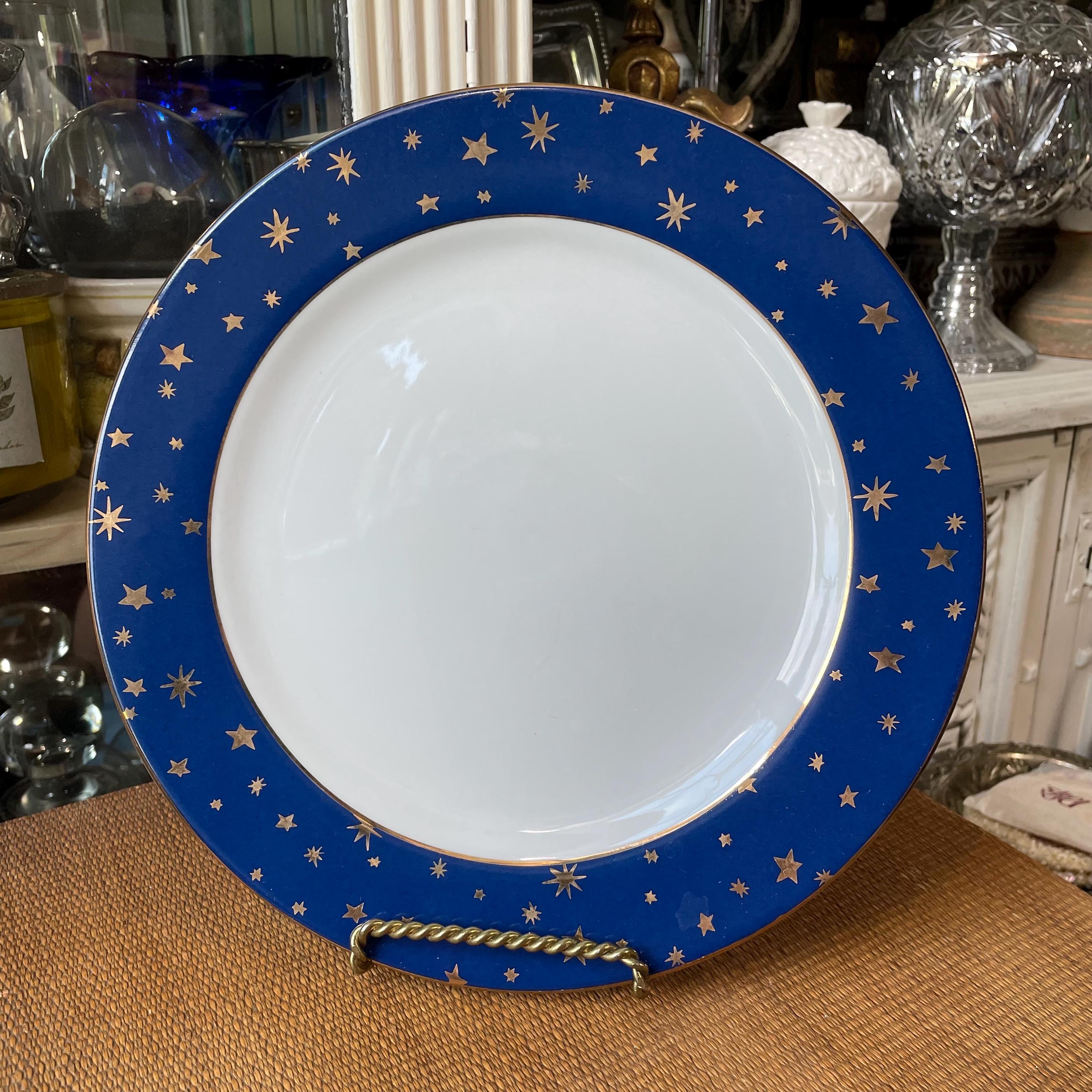 Sakura Galaxy Blue & White Gold Stars Dinner Plate - Etsy