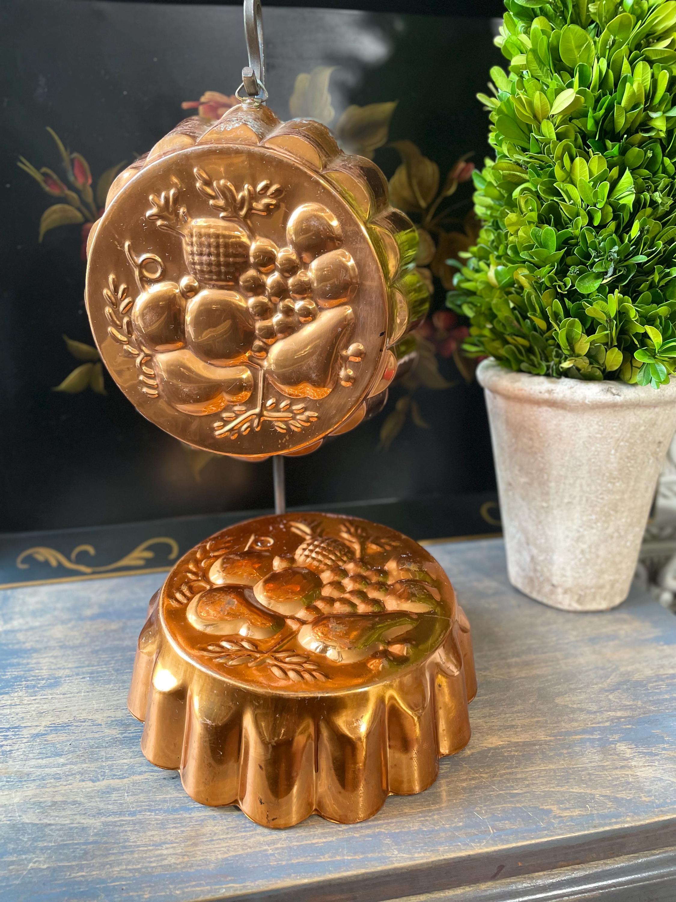 MOLDS限定 old mountain MIYABI copper rich Vintage Copper Jello Molds, Fruit Motif French Country Decor (set