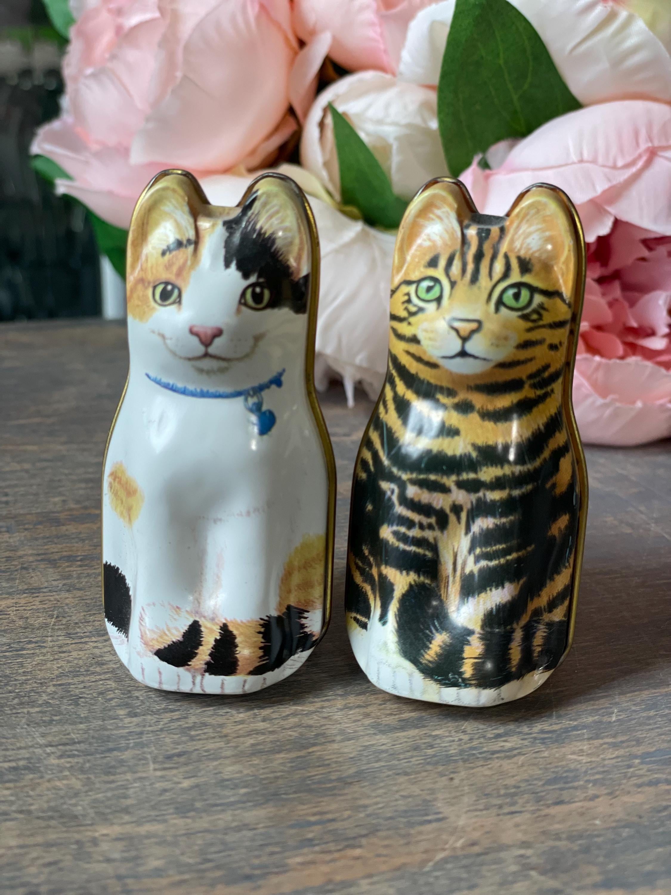 Dana Kubick Hunkydory Design CAT Tins 2 Cat Boxes England 1986