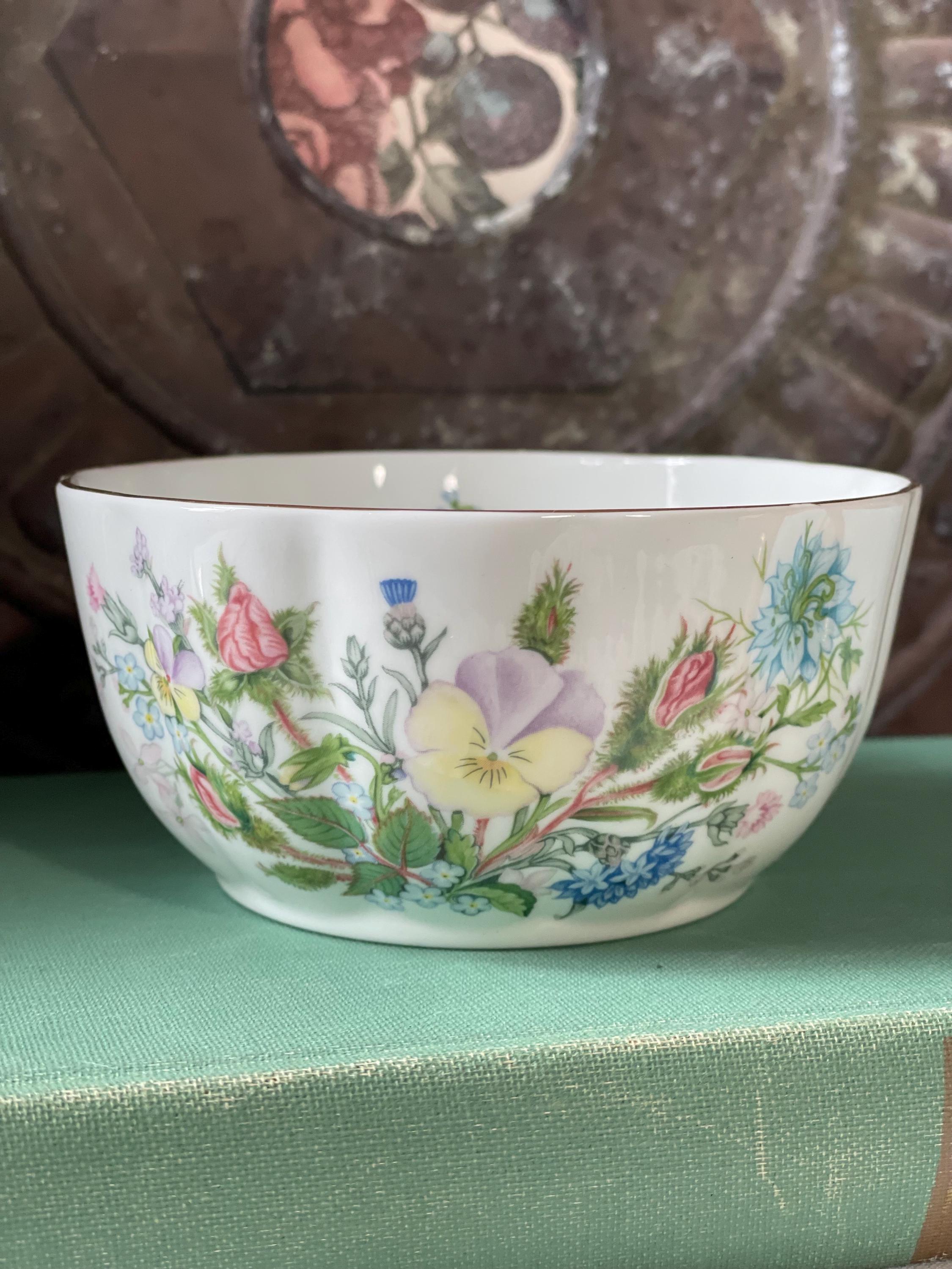 Ansley Wild Tudor White Ceramic Floral Small Bowl England - Etsy