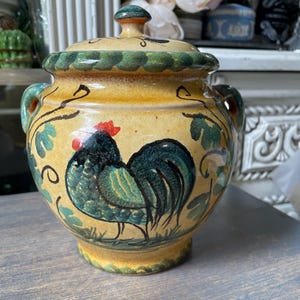 Williams Sonoma Rooster Canister Cookie Jar Made in Italy 