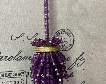 Vintage beaded crochet ornaments decor lamp pull