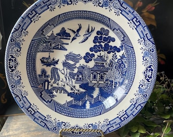 Churchill Blue Willow borden kommen blauw en wit dining serveren