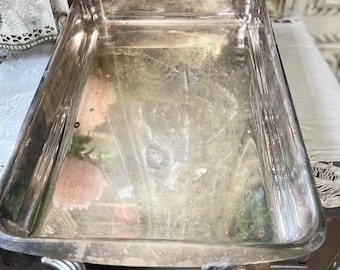 Vintage silver plated footed serving tray