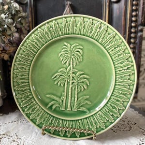 Vintage Bordallo Pinheiro Green Ceramic Palm Trees Salad Plate - Etsy