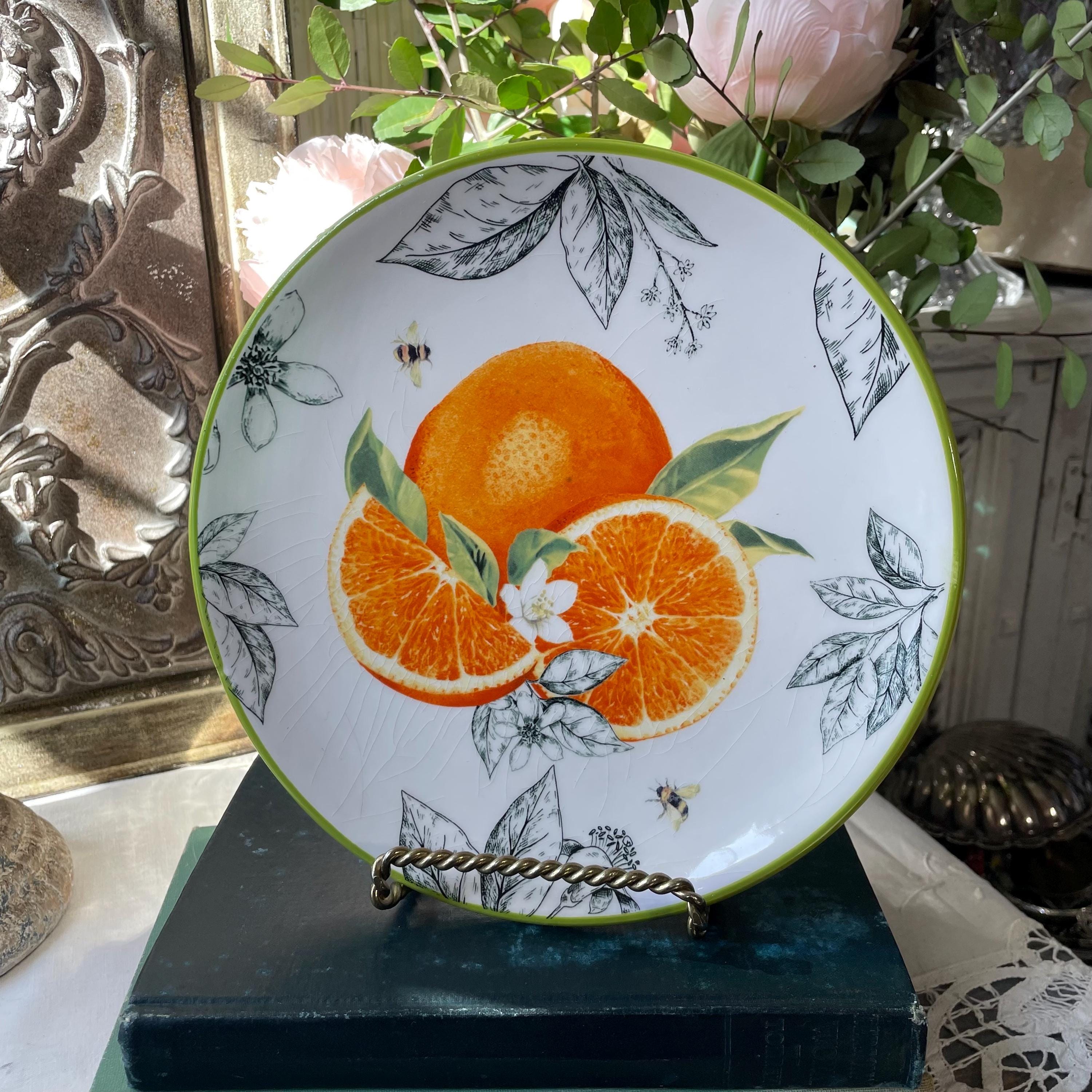 Ashland Ceramic Botanical Fruit Salad Plate Orange Lemon Bees - Etsy