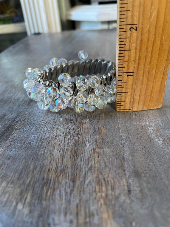 Vintage Silver crystal stretch bracelet Hollywood… - image 7