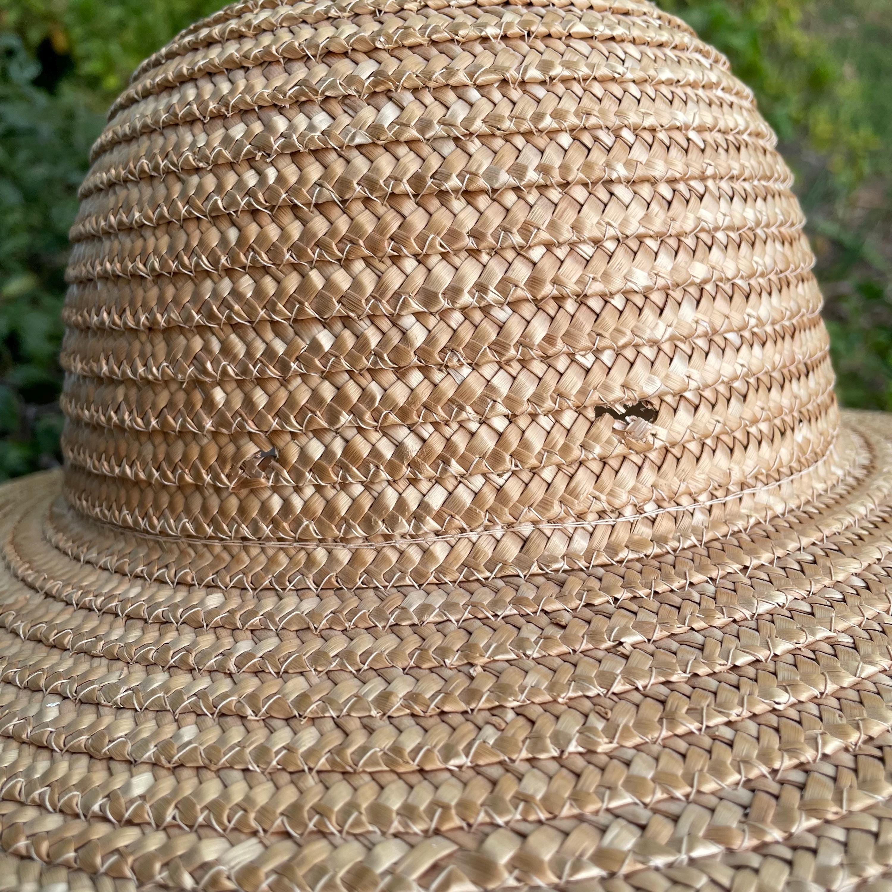Vintage Liz Claiborne Woven Straw Sun Hat Wide Brim Italy - Etsy