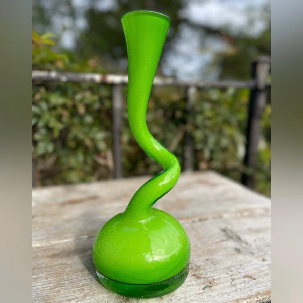 【期間限定値下げ】Normann  swing vase Normann Copenhagen Green Glass MCM Swing Vase 8 Inch - Etsy