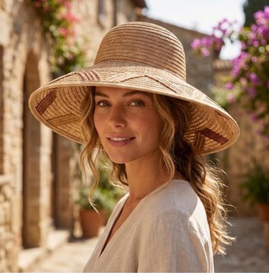 Vintage Liz Claiborne Woven Straw Sun Hat Wide Brim Italy - Etsy