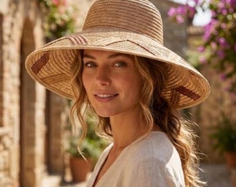 Vintage Liz Claiborne Woven Straw Sun Hat Wide Brim Italy - Etsy display picture 2