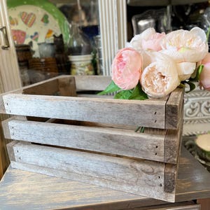 Vintage heavy duty wooden crate rustic box farmhouse cottage primitive decor